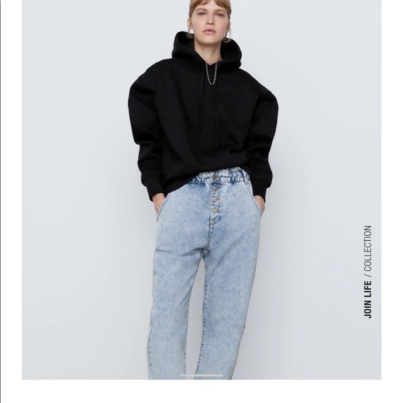 BUTTONED BAGGY JEANS zara size 4 - Picture 3 of 3
